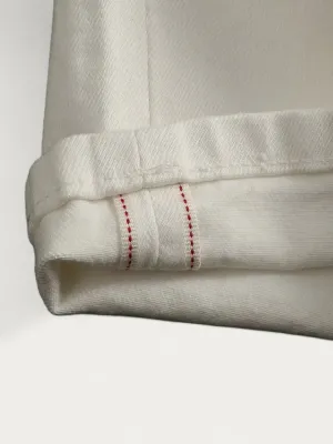 Men's White Straight Jeans, Minimal Clean Style — view 3