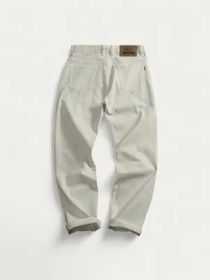 Men's White Straight Jeans, Minimal Clean Style — view 5