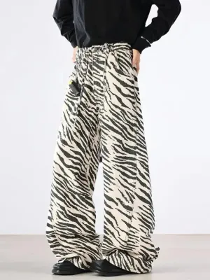 Men's Wide-Leg Zebra Print Jeans — view 2