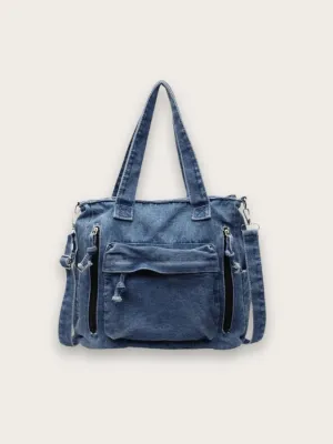 Multi-Pocket Denim Crossbody Bag — view 1