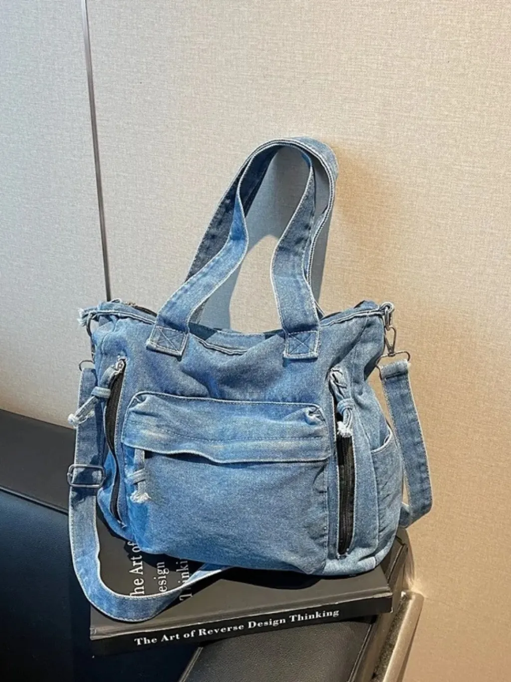 Multi-Pocket Denim Crossbody Bag — endless ways to style it