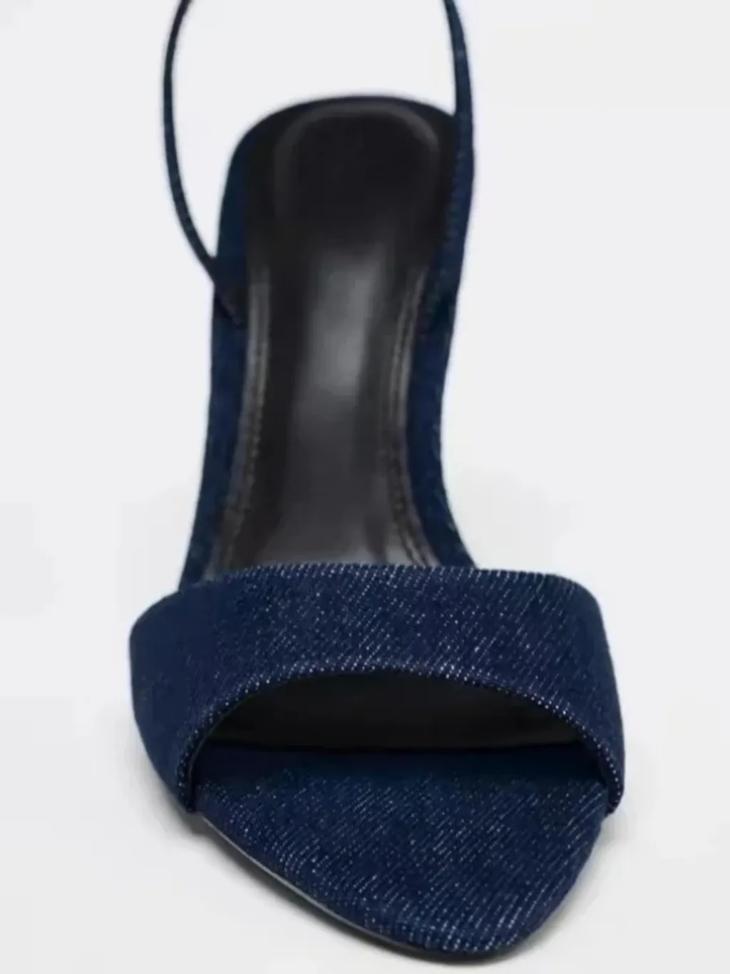 Navy Blue Denim Stiletto Heel Sandals — endless ways to style it