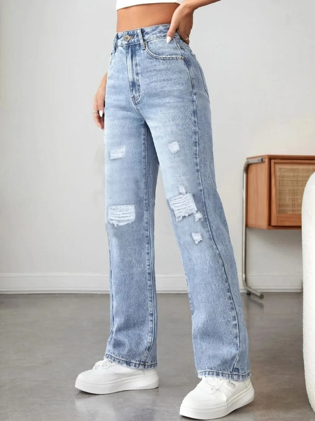 Sky Blue Ripped Boyfriend Jeans — endless ways to style it
