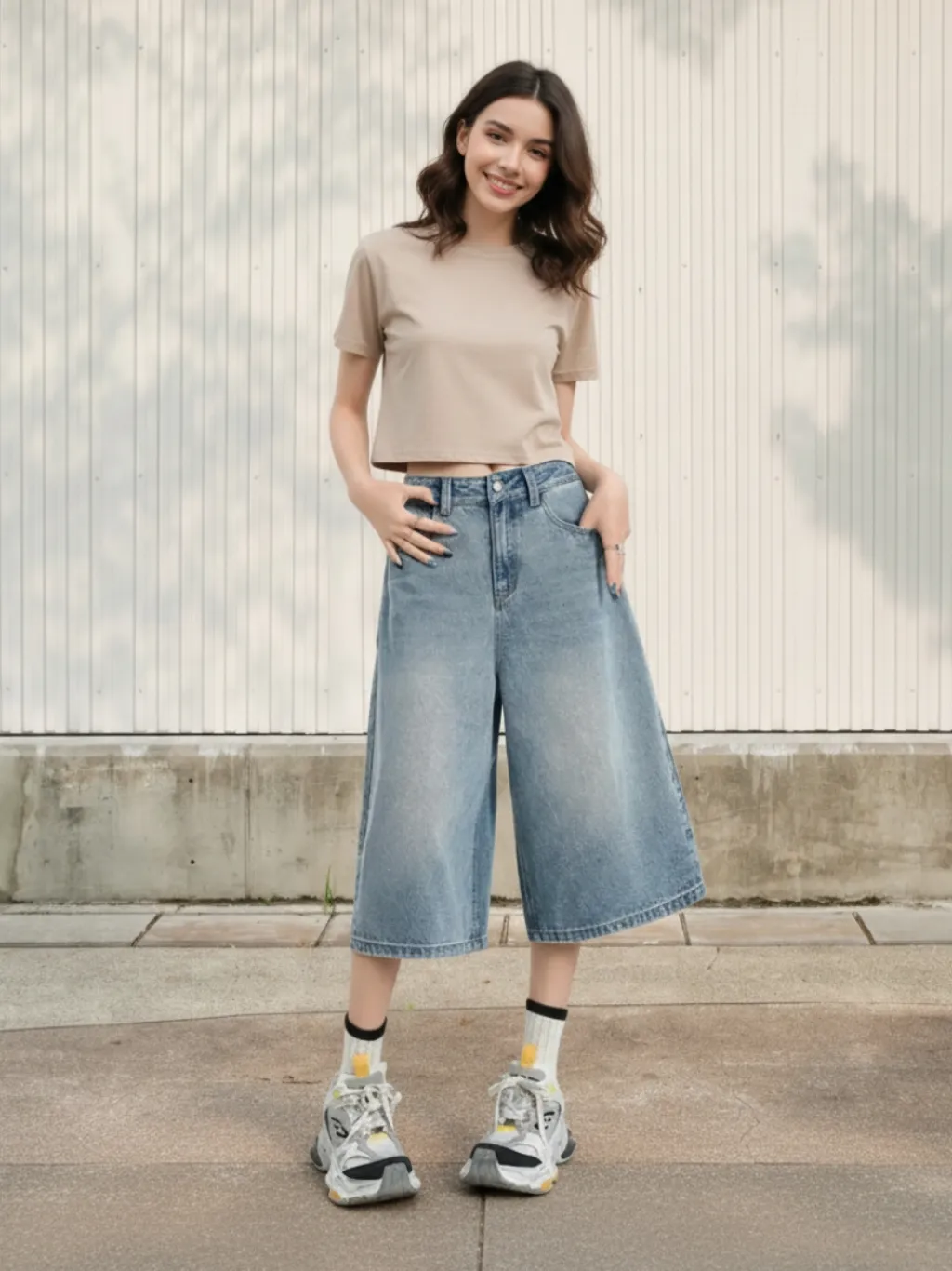 Vintage Blue Washed Denim Skort