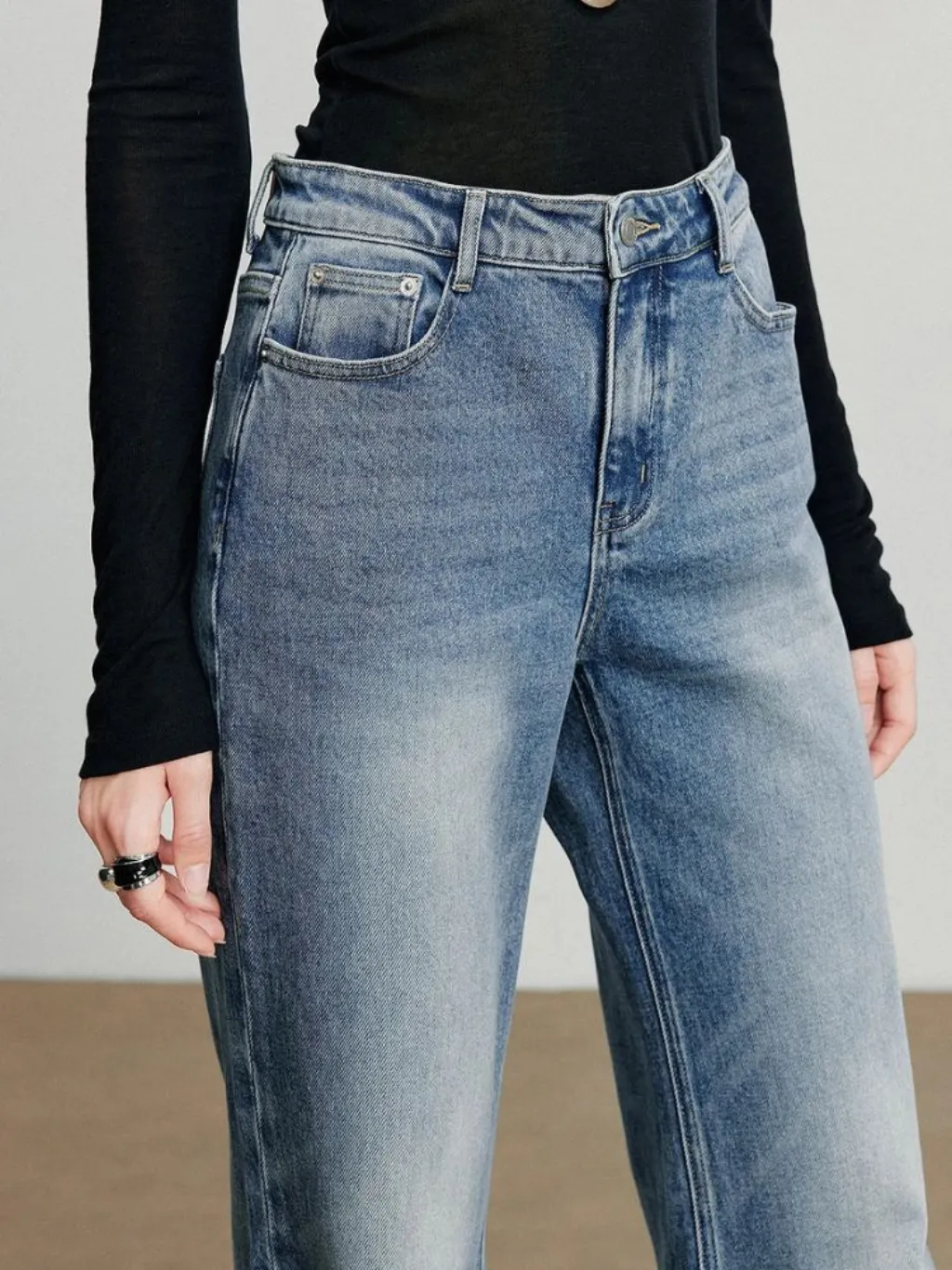 Washed Flared Jeans with Frayed Hems — endless ways to style it