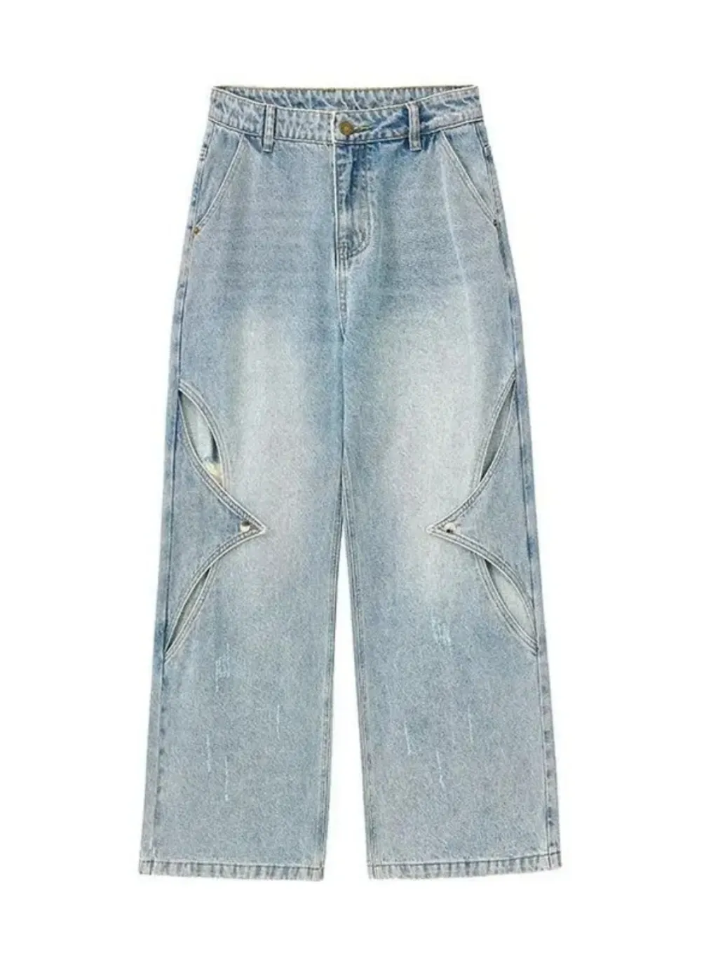 Women's Baggy Jeans with Geometric Cut-Outs — endless ways to style it