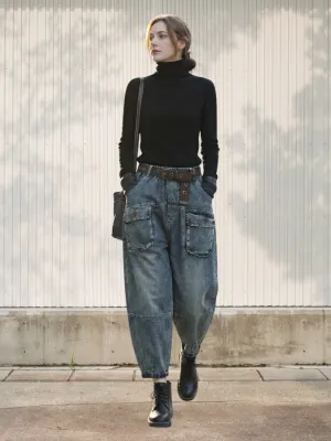 Women's Balloon 7/8 Jeans with Utility Pockets — view 1