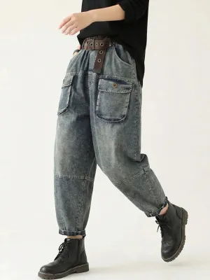 Women's Balloon 7/8 Jeans with Utility Pockets — view 2