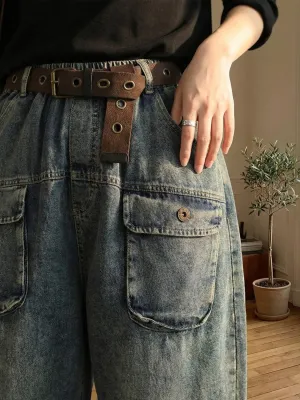 Women's Balloon 7/8 Jeans with Utility Pockets — view 4