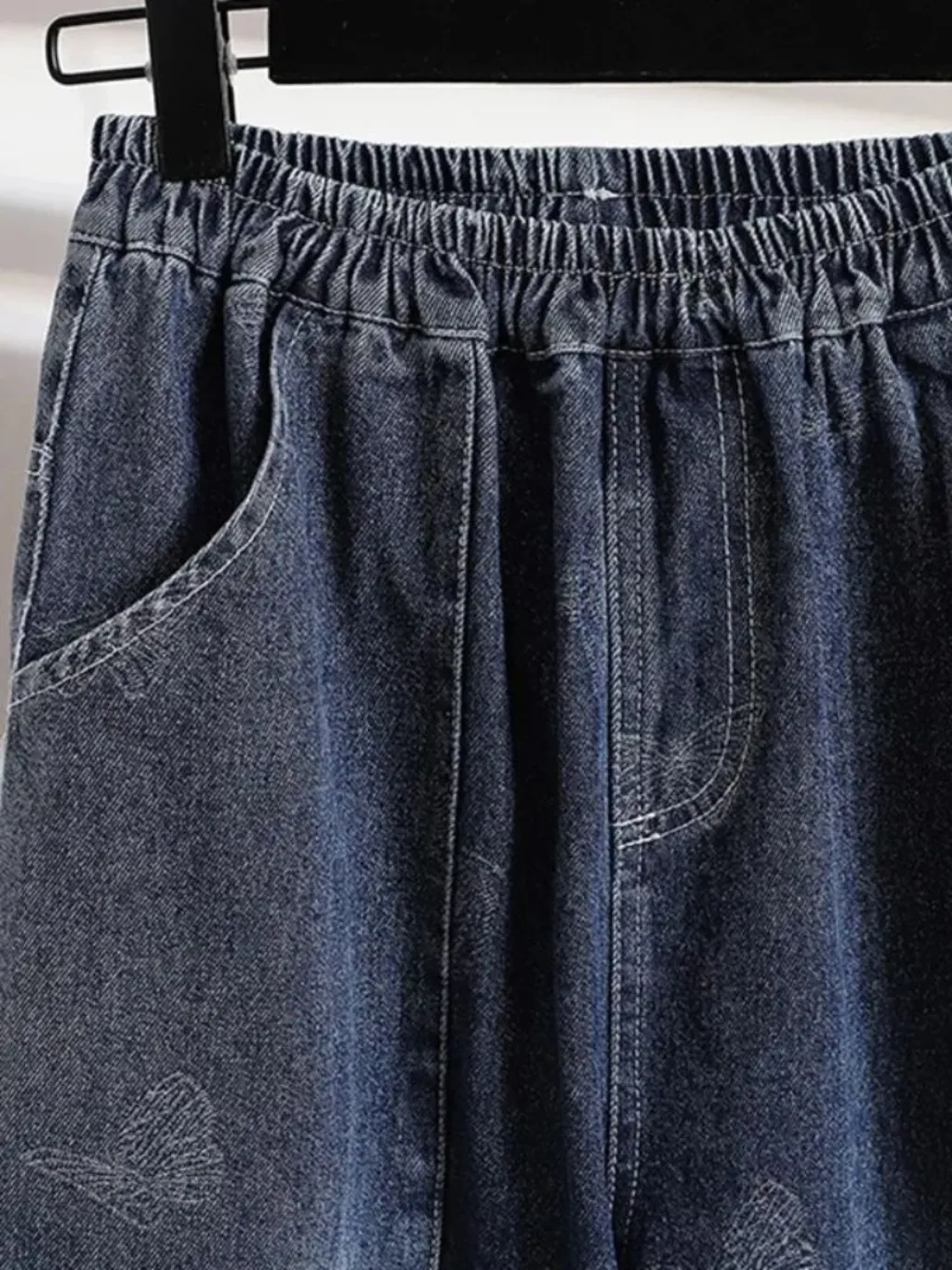 Women's Balloon Jeans with Elastic Waist & Butterfly Motifs — endless ways to style it