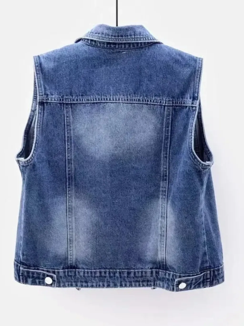 Women's Beaded Washed Blue Denim Waistcoat — endless ways to style it