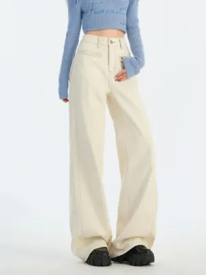 Women's Beige Baggy Jeans — view 2