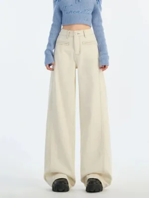 Women's Beige Baggy Jeans — view 3