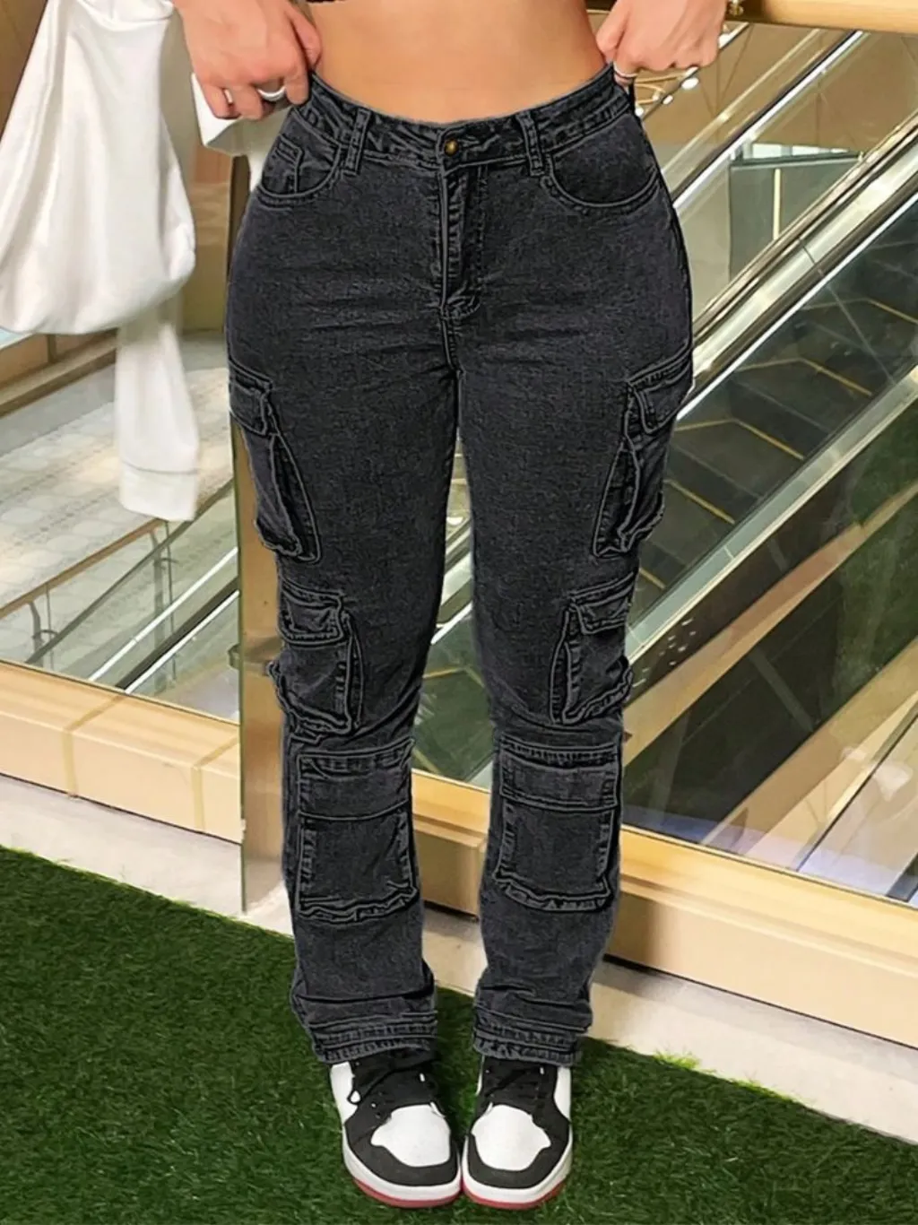 Women's Black Cargo Jeans — a pair designed to be worn everywhere