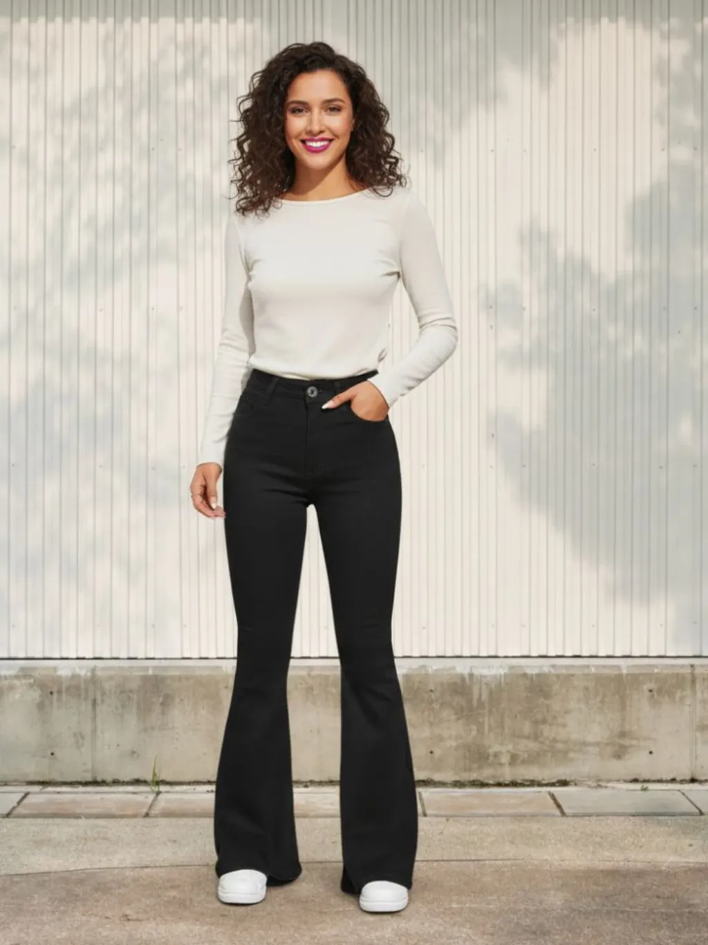 Women's Black High-Waisted Bootcut Jeans