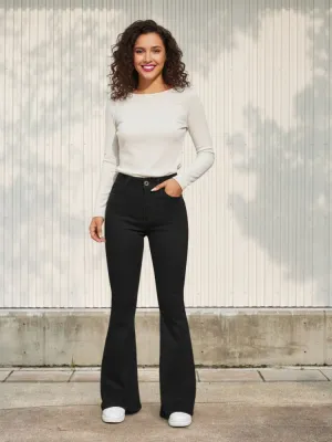 Women's Black High-Waisted Bootcut Jeans — view 1