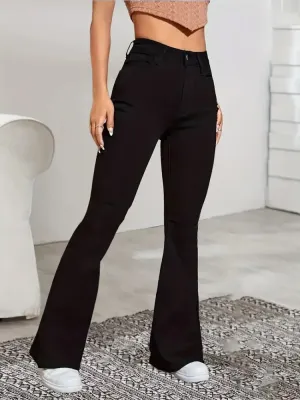 Women's Black High-Waisted Bootcut Jeans — view 2