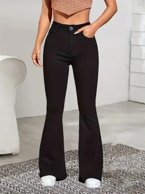 Women's Black High-Waisted Bootcut Jeans — view 3