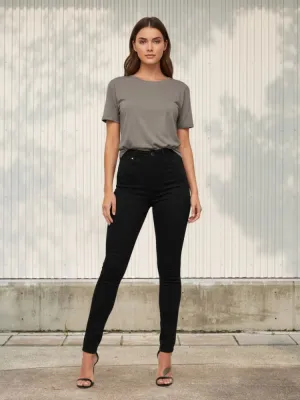 Women's Black High-Waisted Skinny Jeans — view 1