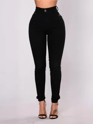 Women's Black High-Waisted Skinny Jeans — view 2