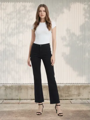 Women's Black High-Waisted Straight 7/8 Jeans — view 1