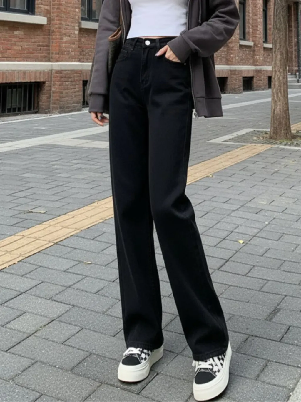 Women's Black High-Waisted Wide-Leg Jeans — quality denim, made to last