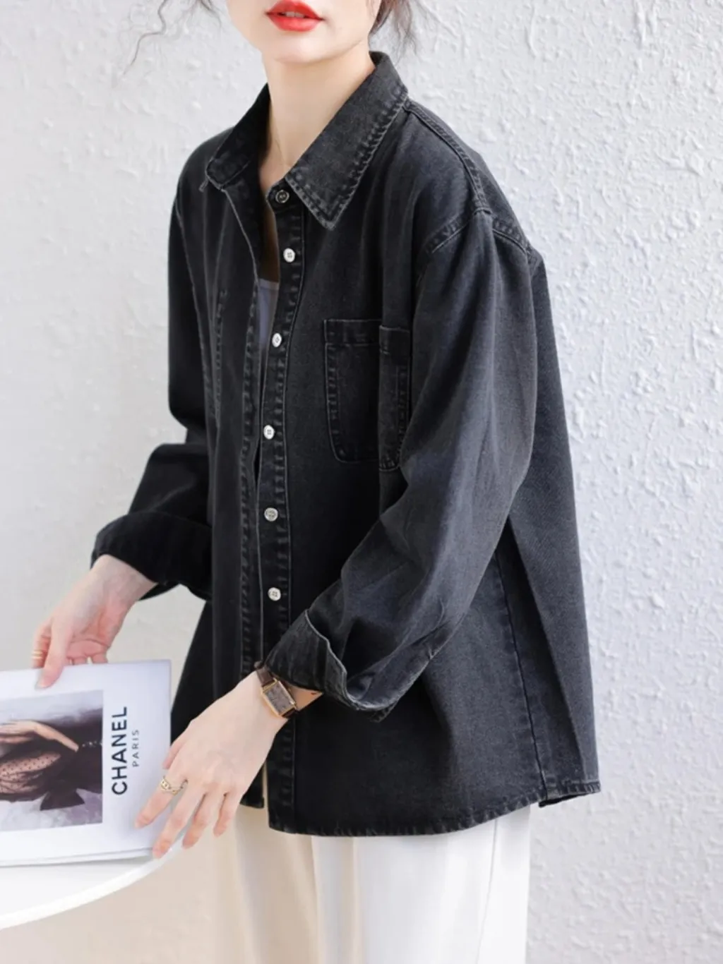 Women's Black Oversized Denim Shirt — a pair designed to be worn everywhere
