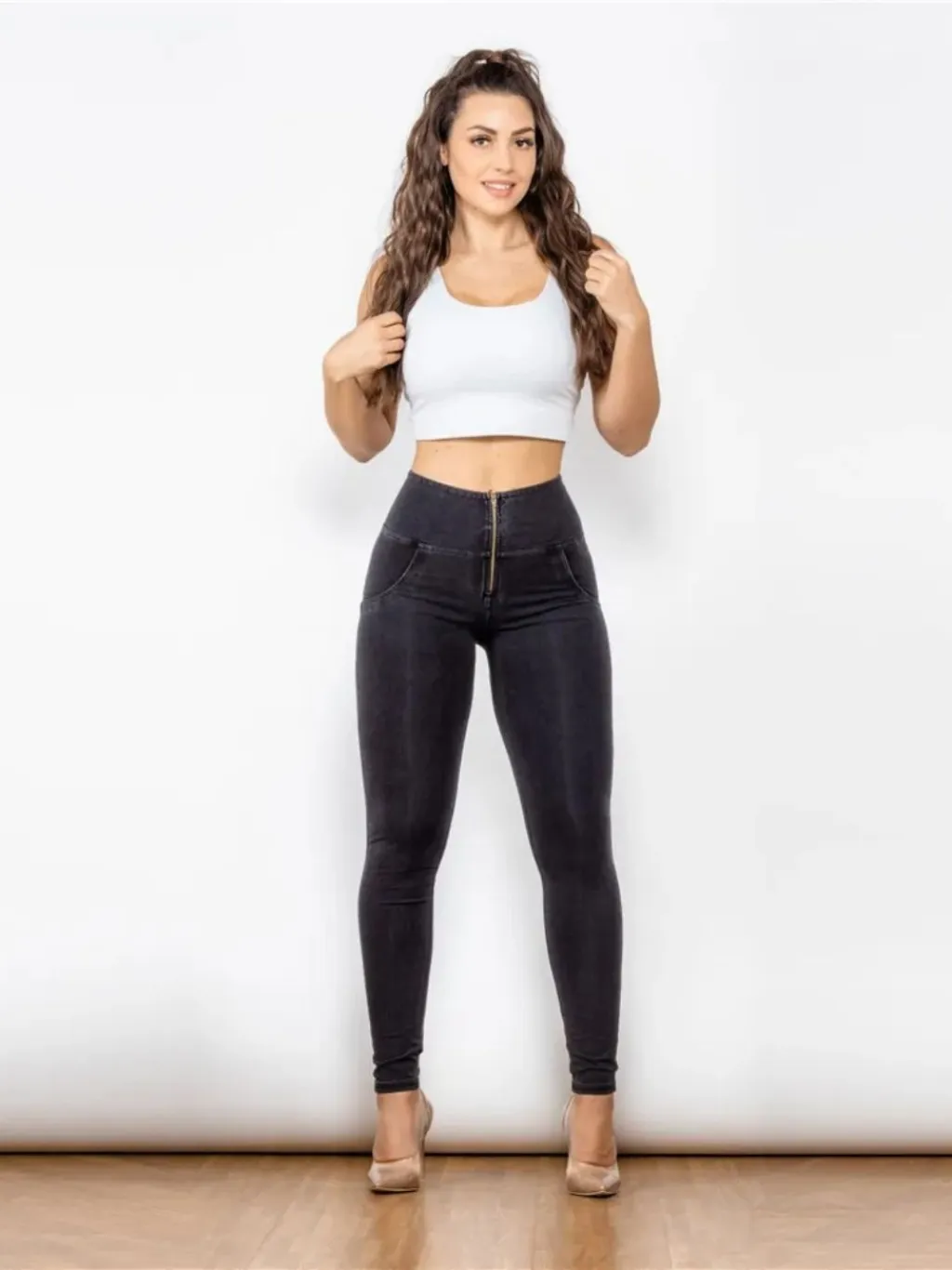 Women's Black Push-Up Second-Skin Jeans — a pair designed to be worn everywhere