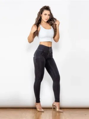Women's Black Push-Up Second-Skin Jeans — view 6