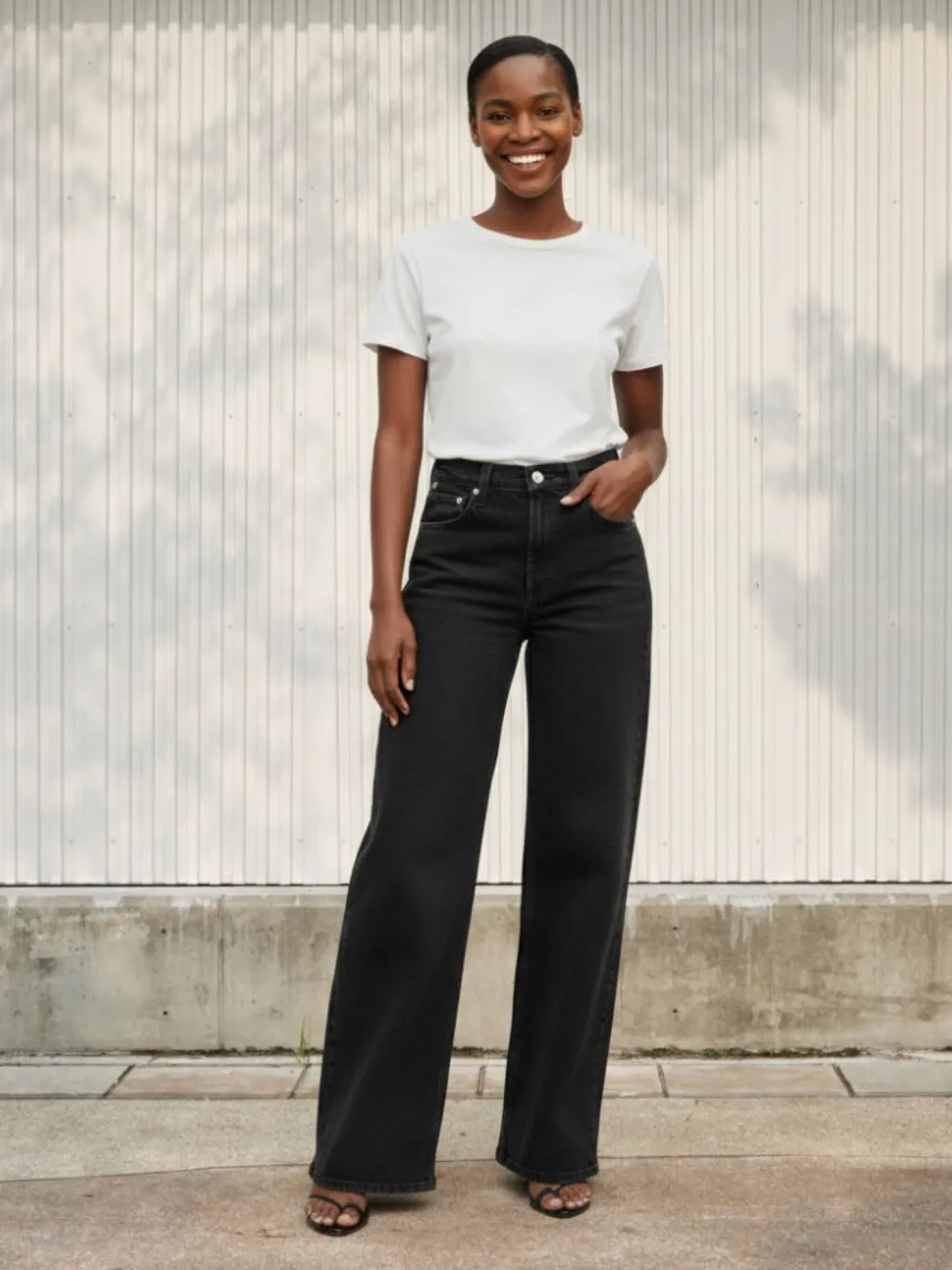 Women's Black Wide-Leg Flare Jeans