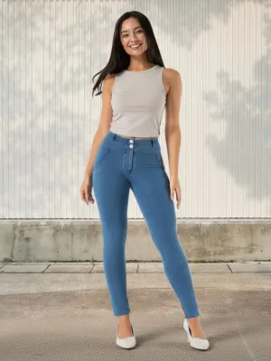 Women's Blue Denim Push-Up Sculpting Jeans — view 1