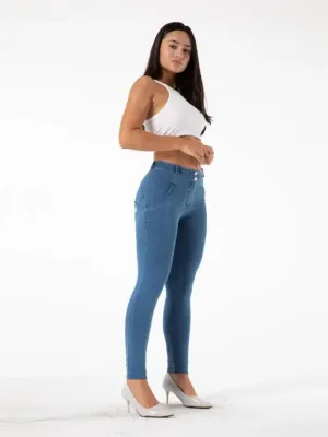 Women's Blue Denim Push-Up Sculpting Jeans — view 2