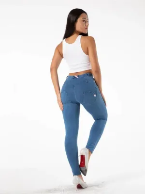 Women's Blue Denim Push-Up Sculpting Jeans — view 3
