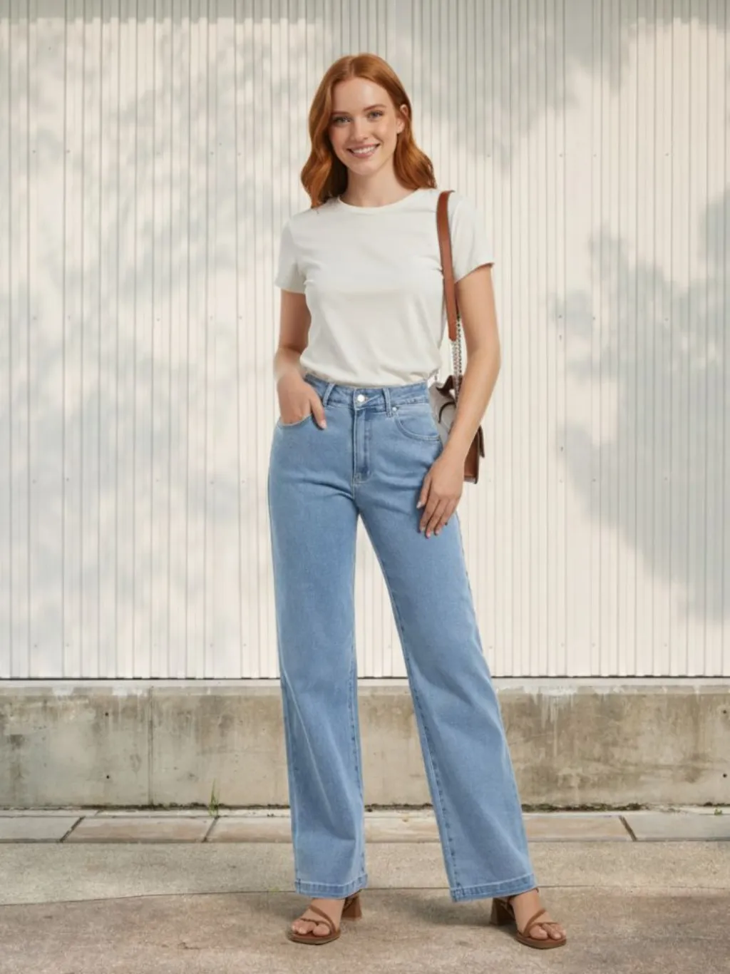 Women's Blue High-Waisted Straight Jeans — a pair designed to be worn everywhere