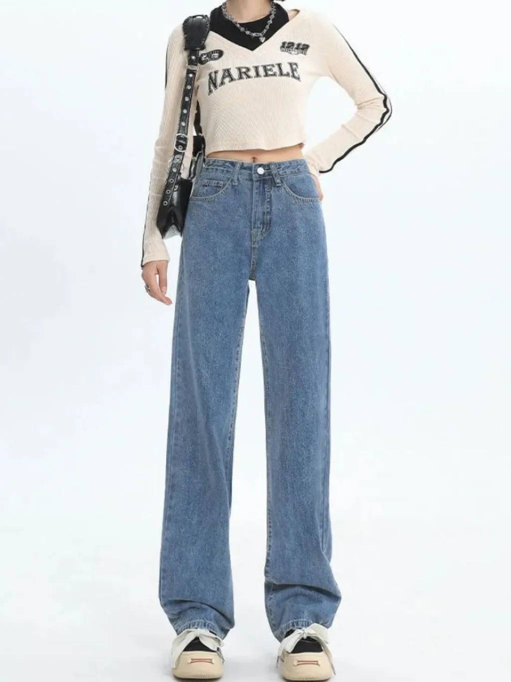 Women's Blue High-Waisted Wide-Leg Jeans — quality denim, made to last
