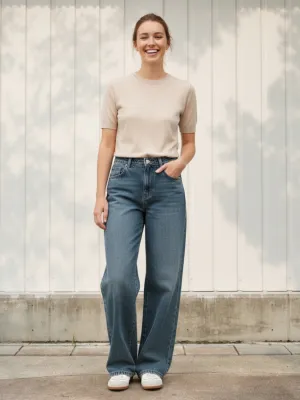 Women's Blue Vintage Regular Fit Jeans — view 1