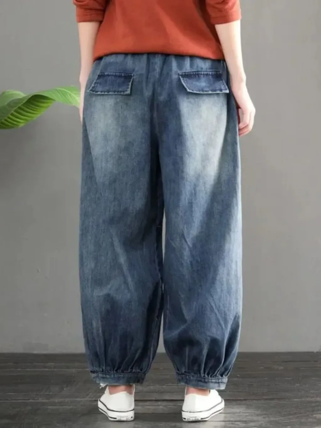 Women's Blue Washed Balloon Jeans — quality denim, made to last