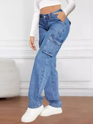 Women's Blue Work Jeans with Functional Pockets — view 5