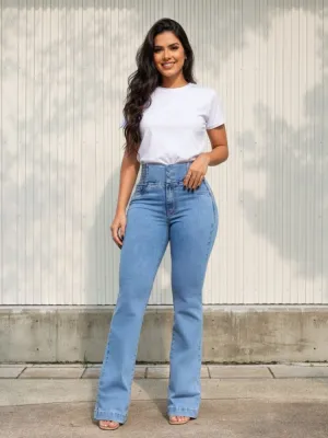 Women's Bootcut Jeans with Elasticated Waist — view 1
