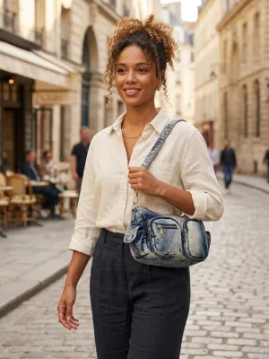 Women's Cargo-Style Denim Shoulder & Crossbody Bag — view 2