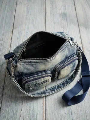 Women's Cargo-Style Denim Shoulder & Crossbody Bag — view 4