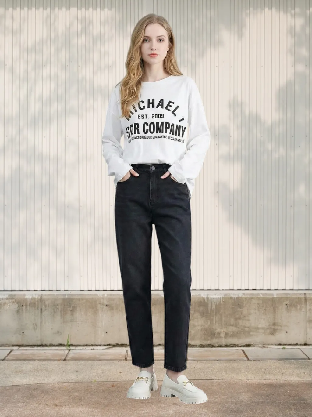 Women's Charcoal Grey High-Waisted 7/8 Jeans