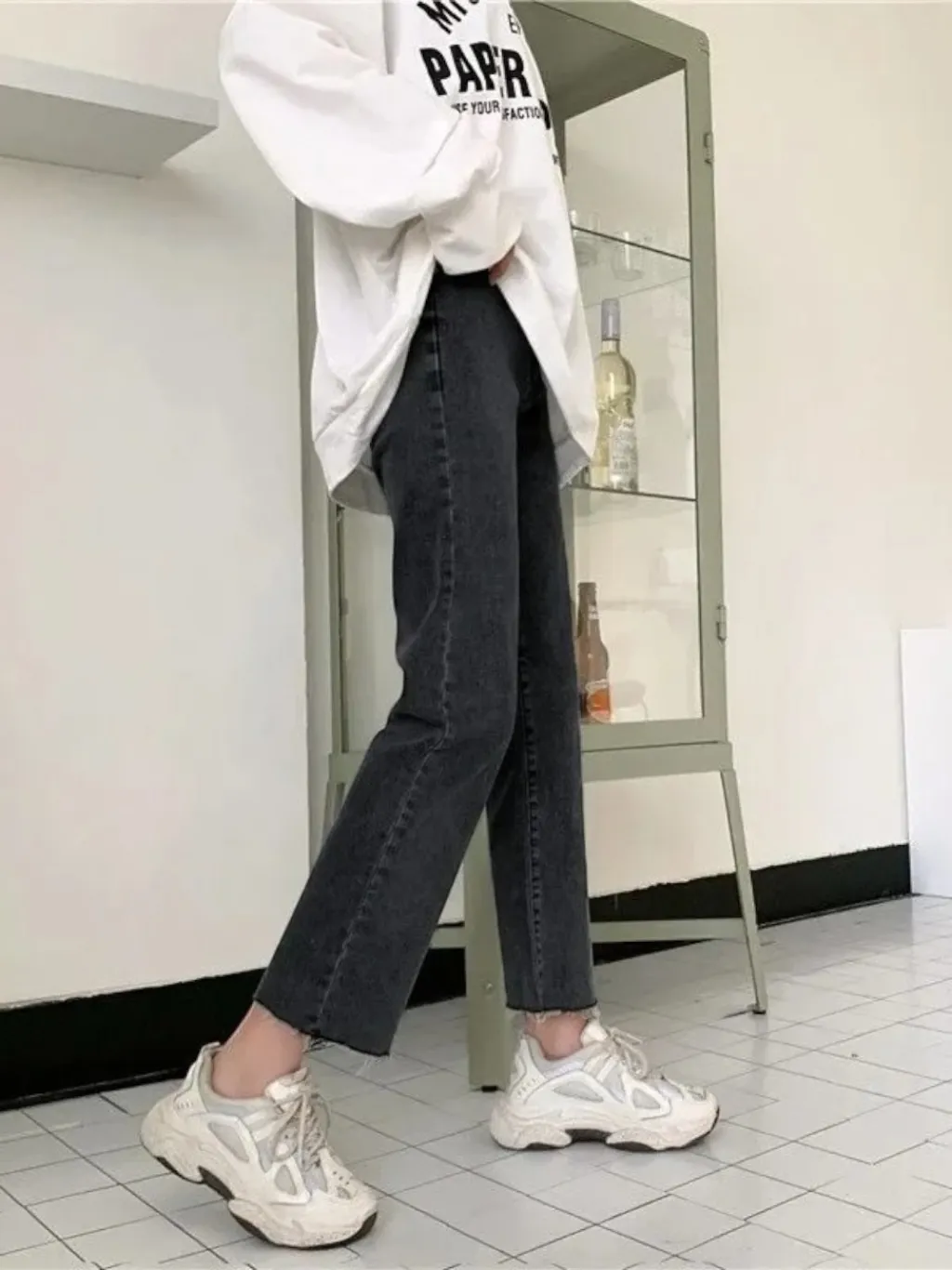 Women's Charcoal Grey High-Waisted 7/8 Jeans — quality denim, made to last