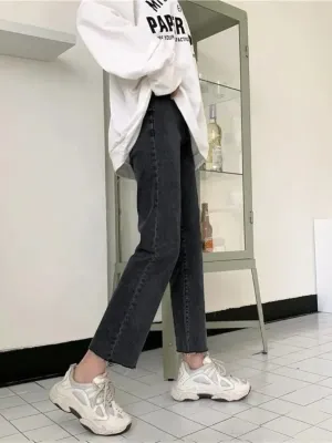 Women's Charcoal Grey High-Waisted 7/8 Jeans — view 3
