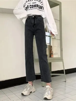 Women's Charcoal Grey High-Waisted 7/8 Jeans — view 4