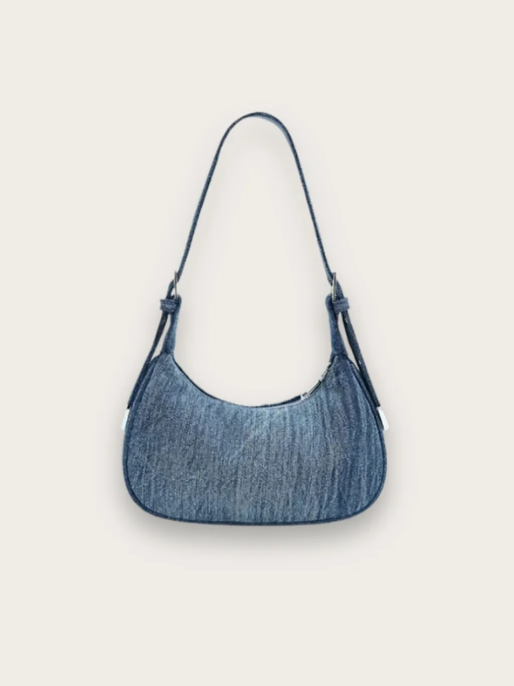 Women's Crescent Denim Shoulder Bag Y2K Style