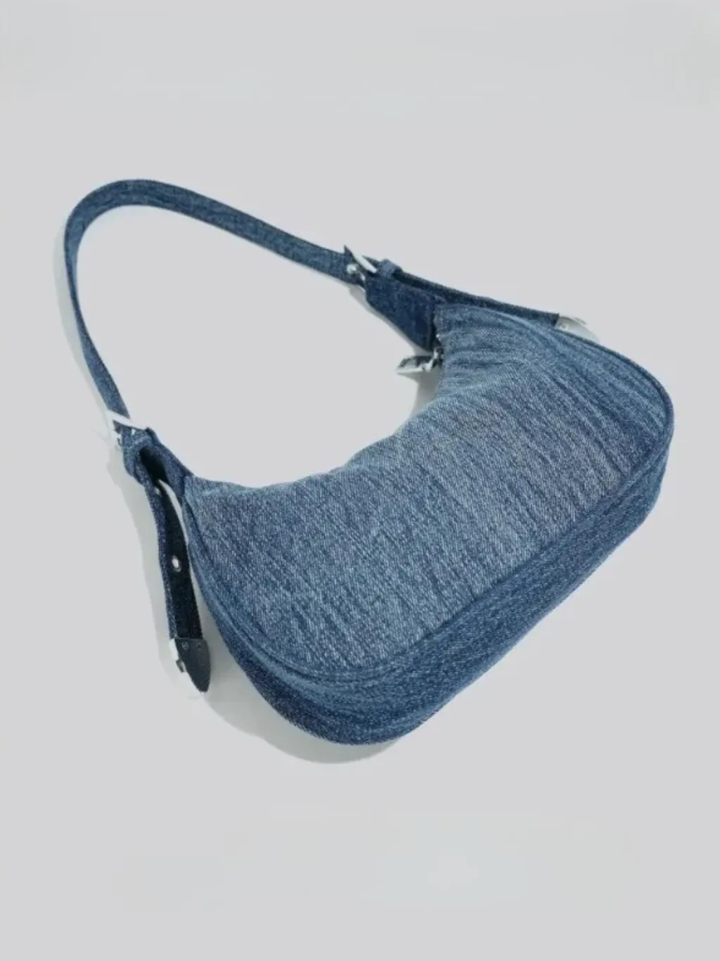 Women's Crescent Denim Shoulder Bag Y2K Style — quality denim, made to last