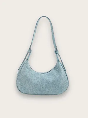 Women's Crescent Denim Shoulder Bag Y2K Style — view 6