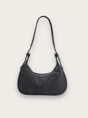 Women's Crescent Denim Shoulder Bag Y2K Style — view 7