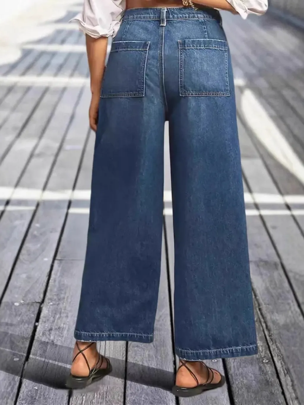 Women's Cropped Blue Washed Relaxed Fit Jeans — endless ways to style it